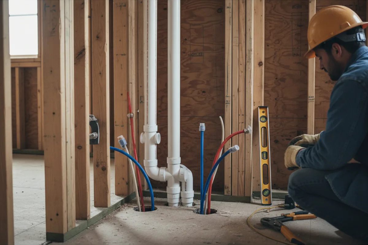 Drain and supply rough-in during Sump Pump Repair in Ellenton